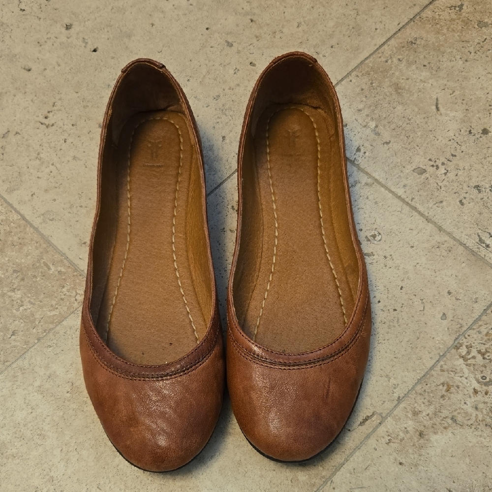 Frye Carson Cognac Ballet Flats - Picture 2 of 5